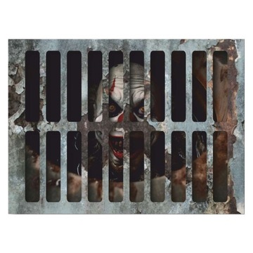 NAKLEJKA podłogowa HALLOWEEN błazen KLAUN strach kanał stal