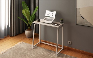 Легкий промышленный минималистичный складной стол LOFT Leader 1.5 White