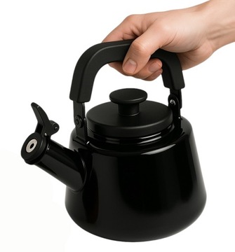 Czajnik stalowy emailiowany Moderno INDUKCJA czarny black mały