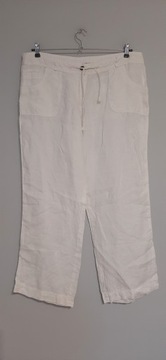 1063. Denim Co białe spodnie lniane szerokie nogawki r 44
