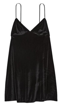 Aksamitna sukienka bieliźniana Victoria's Secret czarna rozmiar S
