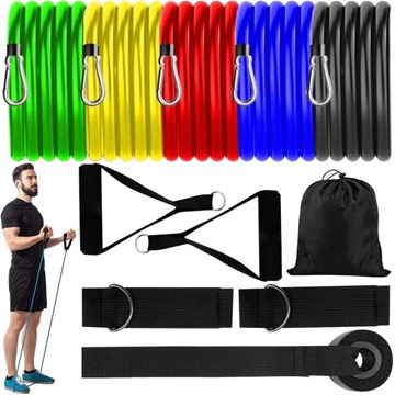 ZESTAW 5 GUM OPOROWYCH DO FITNESS FIZJO ĆWICZEŃ TRENINGU MOCNE WORKOUT