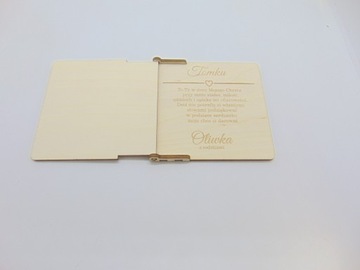 Деревянная благодарственная грамота для крестного отца