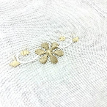 Firanka Kuchnia Biała Zazdrostka Beż Haft wysokość 40 cm