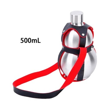 Портативная фляжка из калабаша, кувшин для вина, кожаное плечо, 500 мл