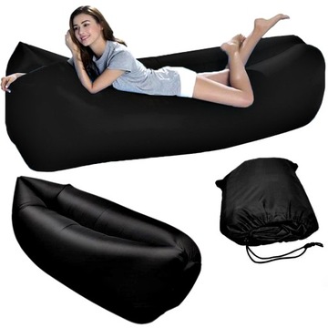 MATERAC ŁÓŻKO LEŻAK NA PLAŻĘ LAZY BAG KOLOR CZARNY