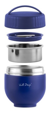 TERMOS OBIADOWY TERMICZNY Z POJEMNIKIEM ŁYŻKĄ ZUPĘ FUORI GRANATOWY 680 ml