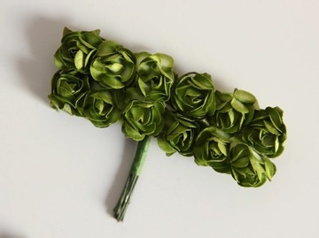 Мини зеленые бумажные цветы 144 шт.. Причастие