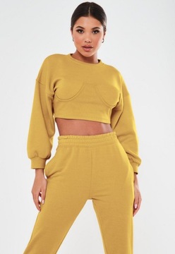 MISSGUIDED TALL MUSZTARDOWA KRÓTKA BLUZA (38)