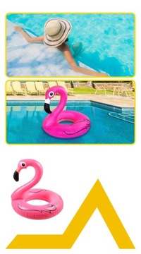 DMUCHANY FLAMING PONTON KOŁO DO PŁYWANIA RÓŻOWY DO BASENU DUŻY XXL 90 cm