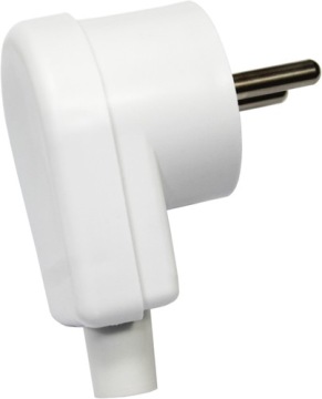 VIPLAST УГЛОВАЯ ВИЛКА С ЗАЗЕМЛЕНИЕМ БЕЛАЯ 230В