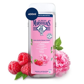 LE PETIT MARSEILLAIS Kremowy żel pod prysznic Malina & Piwonia 400ml