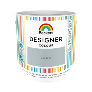 Farba lateksowa ścienna Beckers 2,5 l SKY GREY