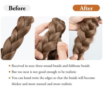 Ободок для волос из косы, цвет натуральный БЛОНД.