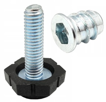 Stopka meblowa regulator nóżka M6x22 mm z mufą