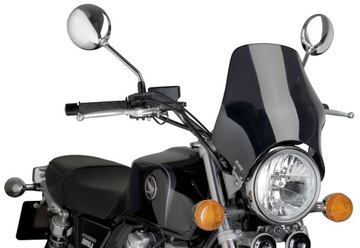 Темно-черное лобовое стекло мотоцикла для нейкедов с круглой лампой