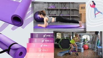 НАБОР ДЛЯ ДОМАШНИХ ТРЕНИРОВОК ФИТНЕС 5 РЕЗИНОВ ТОЛСТЫЙ КОВРИК ДЛИННЫЙ ТВЕРДЫЙ ПРОЧНЫЙ РЕЗИНА