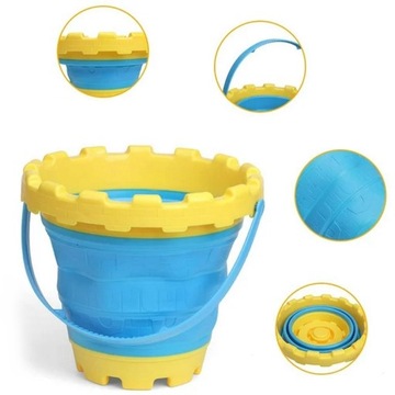 СКЛАДНОЕ СИЛИКОНОВОЕ ВЕДРО ДЛЯ ПЛЯЖНОГО ЗАМКА ПЕСКА