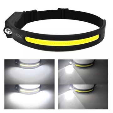 Налобный фонарь - COB + LED, датчик движения, мощный аккумулятор, 8 часов работы, надежность.