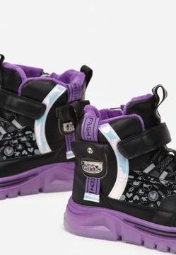 Born2Be Черно-фиолетовые ботильоны 29 Зимние из эко-кожи