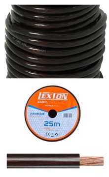 1m GRUBY PRZEWÓD ZASILAJĄCY KABEL LEXTON LgY 35mm2 2GA 12mm CCA OFC CZARNY