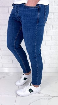 Spodnie jeansowe meskie granatowe slim fit - 30