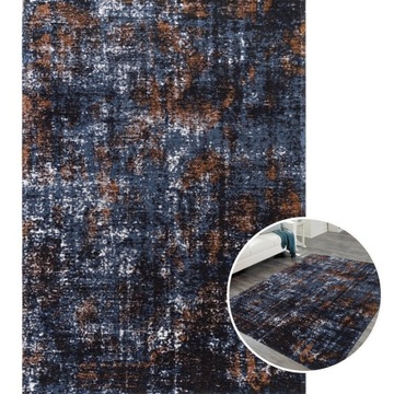 Dywan granatowy FLAME rusty blue trwały BEZPLAMOWY do pokoju 160x230