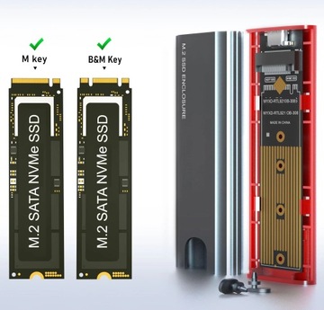 Корпус твердотельного накопителя NVME/SATA PCIe Диск M.2 USB-C 3.1 Gen 2
