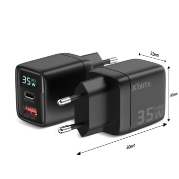 XBLITZ XC1 БЫСТРОЕ СЕТЕВОЕ ЗАРЯДНОЕ УСТРОЙСТВО GaN3 35 Вт Power Delivery Quick Charge