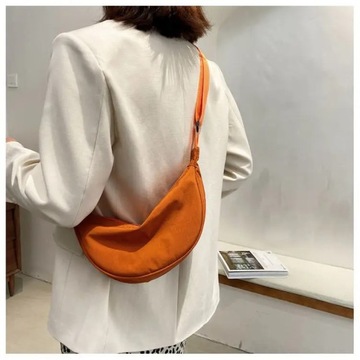 Women Shoulder Bags Solid Color Nylon Dumpling Mes