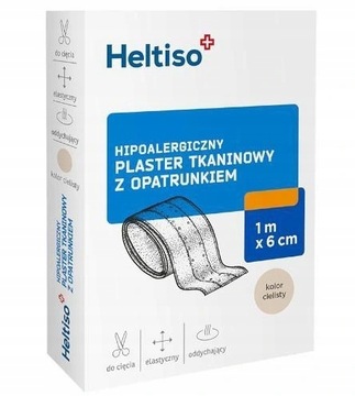 HELTISO PLASTER TKANINOWY z OPATRUNKIEM 1m x 6cm