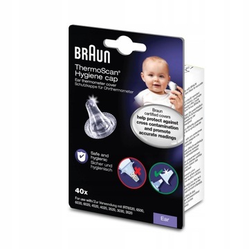 Kapturki LF40 do termometrów Braun x 40 sztuk