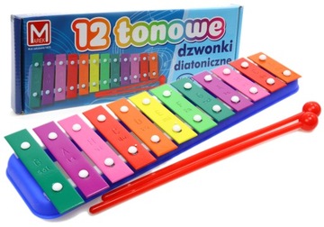 POLSKIE CYMBAŁKI 12 tonowe Dzwonki Diatoniczne Marek M04K KOLOROW. Pudełko