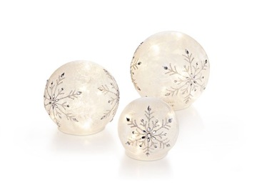 LAMPIONY KULE SZKLANE LED ŚNIEŻKA DEKORACJA XXL