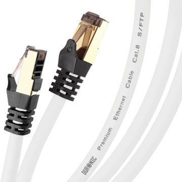 Duronic CAT8 WE 1m Kabel sieciowy S/FTP biały tran