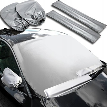 OSŁONA LATO ZIMA LUSTERKA WYCIERACZKI SZARE