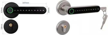 Klamka kodowa zamek szyfrowy odcisk palca TTLock Bluetooth WiFi