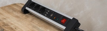 Розетка с USB на столешнице, неинвазивная установка