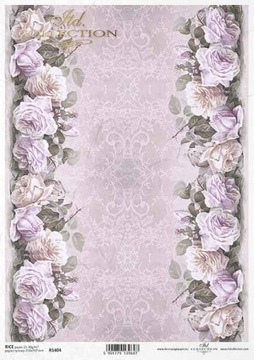 ITD Collection - Decoupage Papier RYŻOWY R1404 - Róże Ornament - A4