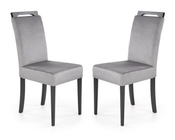 ELEGANCKIE SZARE KRZESŁO VELVET (ZEST. 2 SZT)