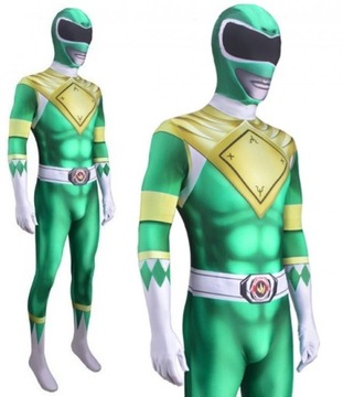 STRÓJ KOSTIUM TOMMY ZIELONY POWER RANGERS COSPLAY SKIN PRZEBRANIE 170/176