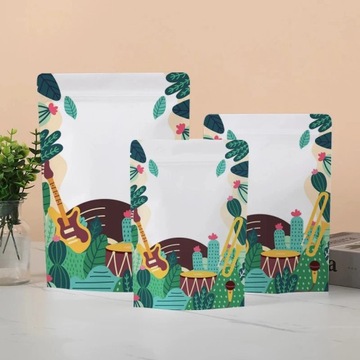 50 упаковок с индивидуальным логотипом, майларовая белая крафт-бумага, сумка на молнии, конфеты