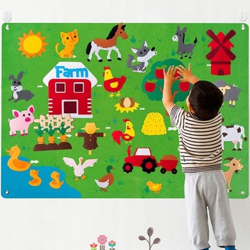 Tablica Edukacyjna Z Filcu Dla Dzieci Z Kreskówek