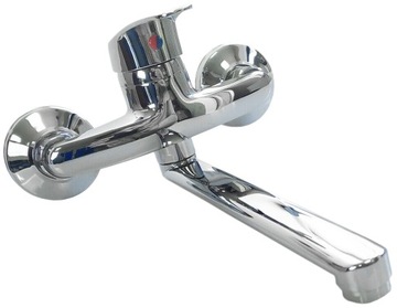 BATERIA KUCHENNA ZLEWOZMYWAKOWA UMYWALKOWA ŚCIENNA DŁUGA WYLEWKA