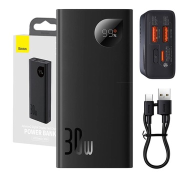 BASEUS MINI POWERBANK QUICK CHARGE 10000MAH 2X USB-A 1X USB-C QC PD 30W
