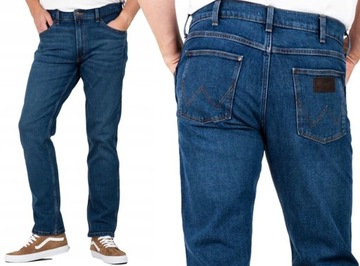 WRANGLER Spodnie JEANS GREENSBORO 803 W40 L32 granatowy
