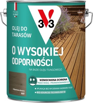 V33 OLEJ DO TARASÓW O WYSOKIEJ ODPORNOŚCI ODYMIONE DREWNO MAT 4,5L