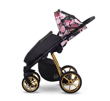 детская коляска с золотой рамой и розами PAX ROSE 4in1 хит