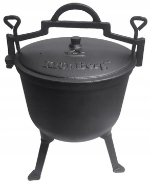KOCIOŁEK ŻELIWNY EMALIOWANY GARNEK MYŚLIWSKI WĘGIERSKI NA OGNISKO GRILL 8L