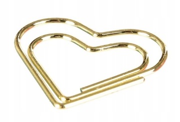 100x ZŁOTE SPINACZE BIUROWE W KSZTAŁCIE SERCA LIST WALENTYNKOWY WESELE ŚLUB